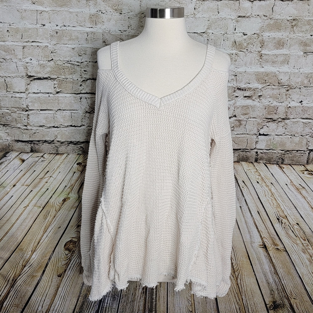 Free People Cold Shoulder Sweater Size M